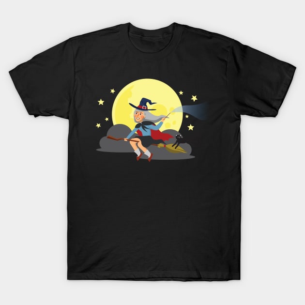 Halloween Witch T-Shirt by Mako Design 